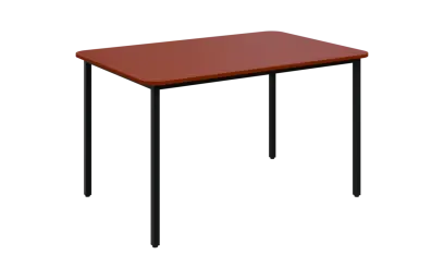 JSBR 130N Jídelní stůl 1300 x 900 mm, deska cihlově červená / podnož černá